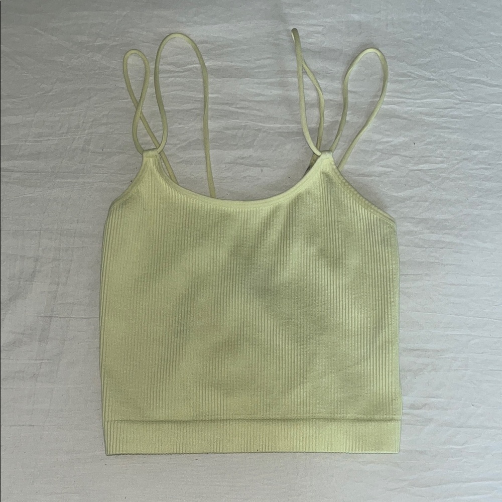 Target Light Green Ribbed Crop Top